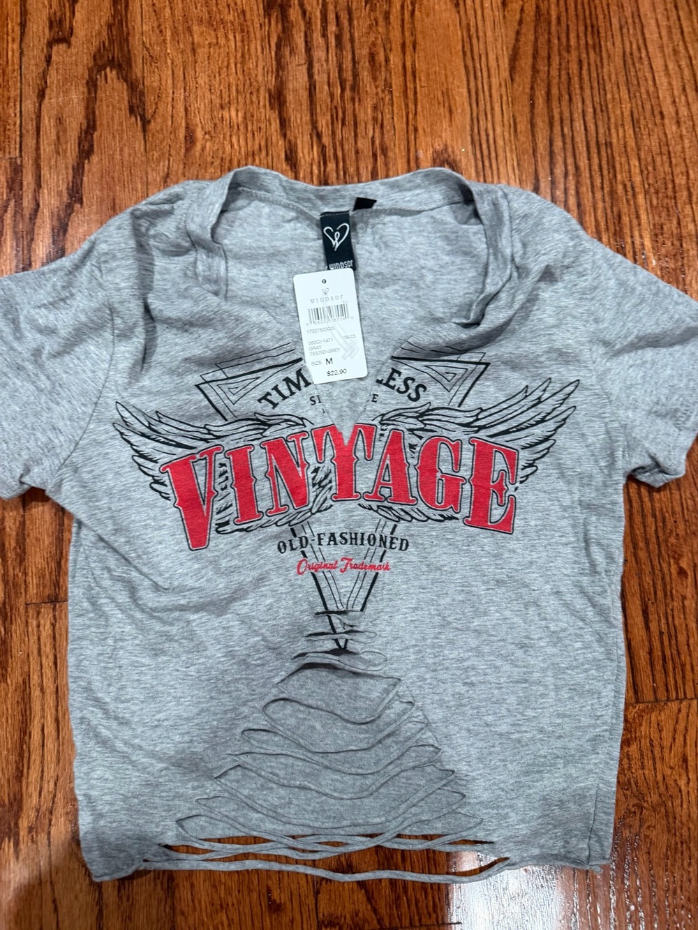 Windsor Gray Tee with Red Vintage Graphic